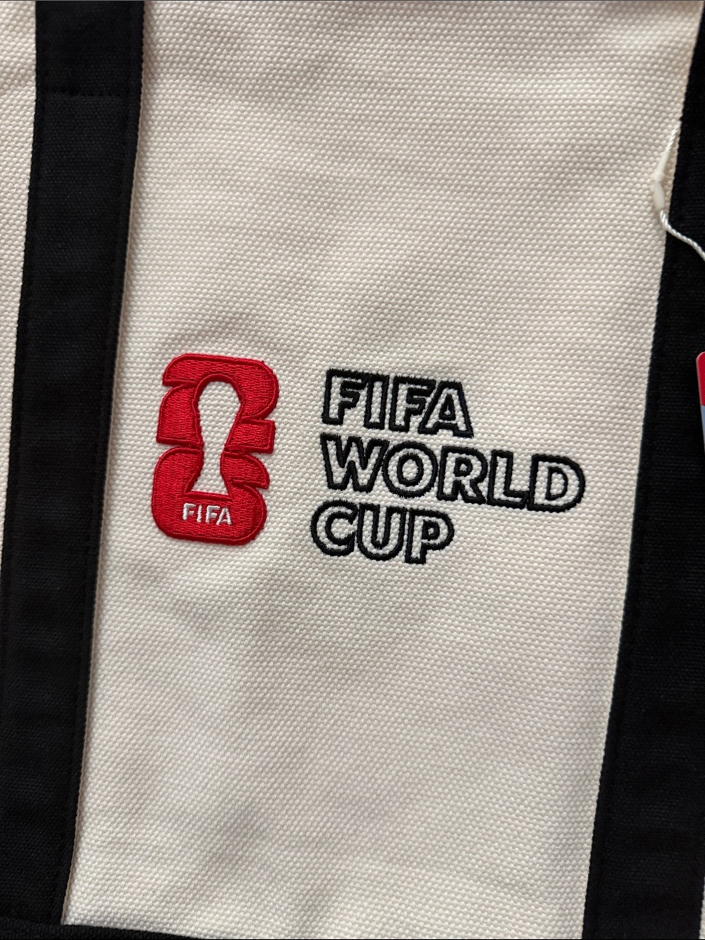 NWT FIFA World Cup ‘26 Logo Canvas Black Red Medium Tote - Picture 2 of 2